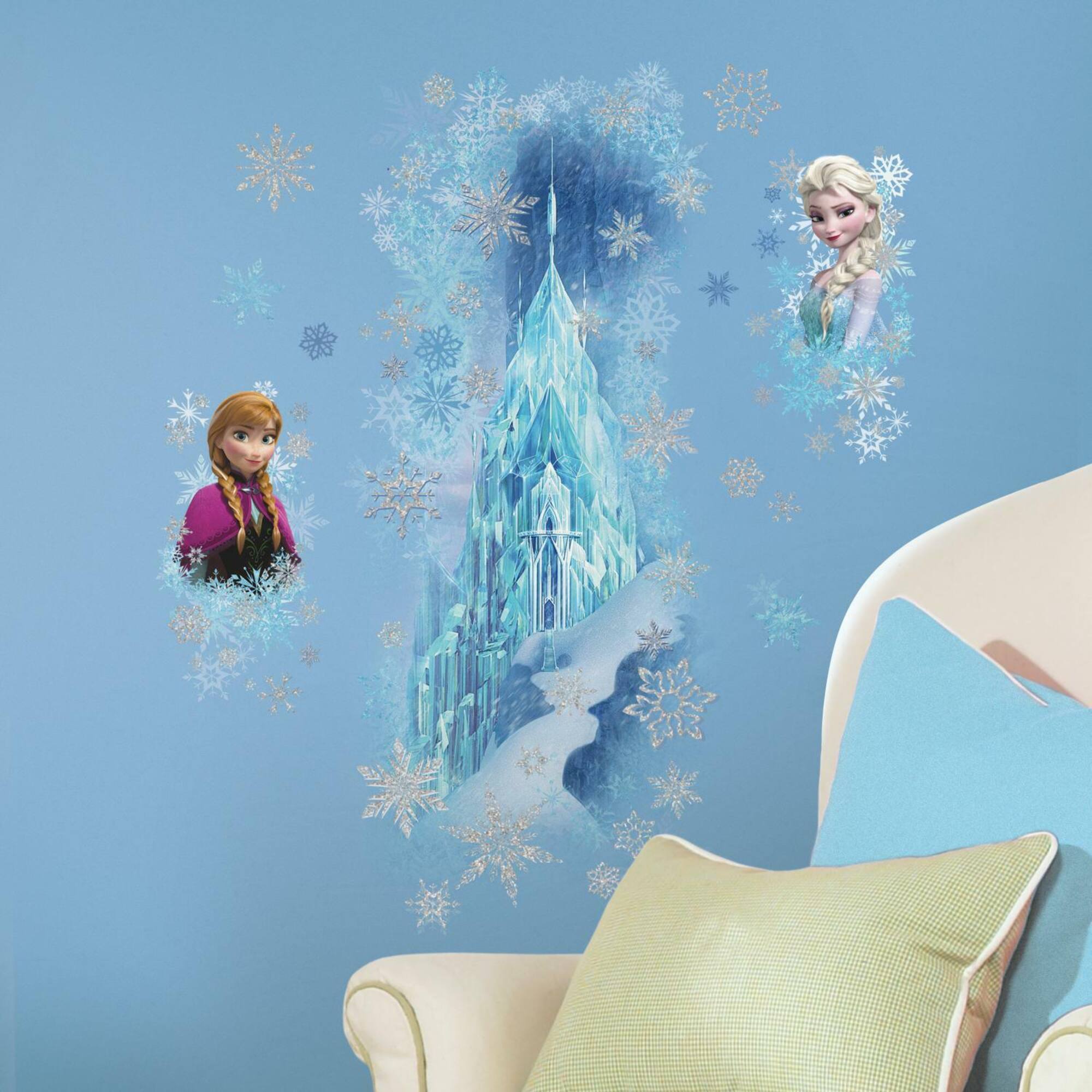 RoomMates Frozen Ice Palace Elsa & Anna Peel & Stick Giant Wall Decals